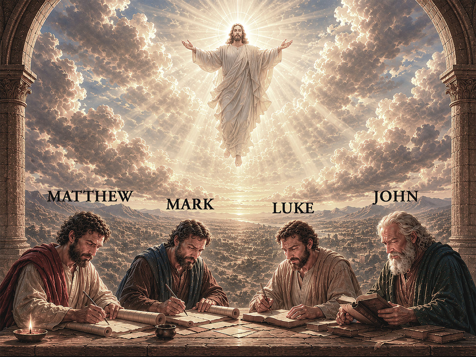 Mathew, Mark, Luke, and John bore witness of the Savior